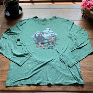 Life Is Good Forest Green Ski Lift Long Sleeve Tee